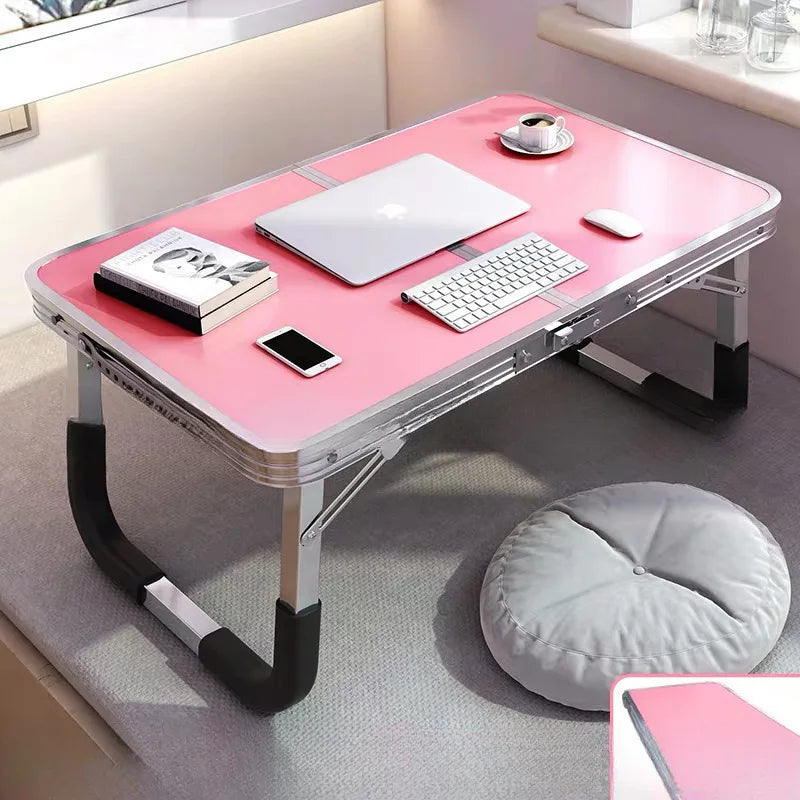 Aluminum Alloy Foldable Computer Table Wooden Lazy Dormitory Learning Folding Bed Outdoor Folding Table