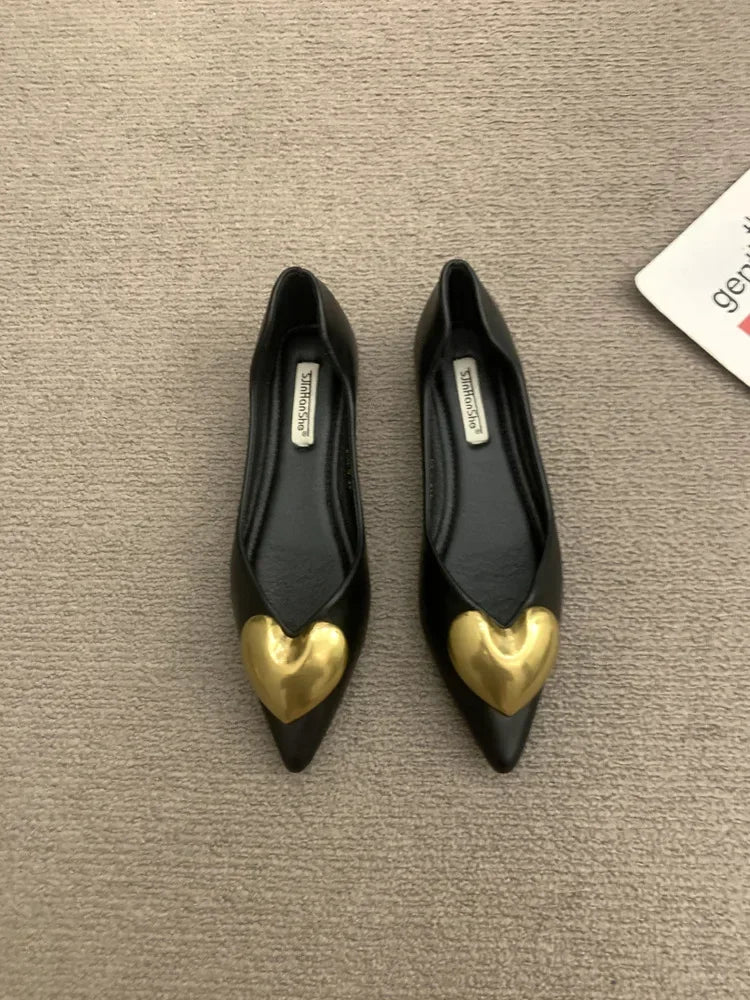 Elegant Black Flat Bottomed Single Shoes For Women New Spring Autumn/Winter French Style Soft Bottomed Comfortable Commuting Sho