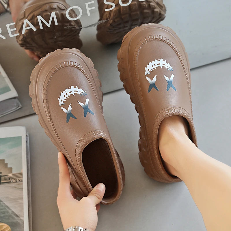 Men's and Women's Couple's Shoes, Thick-Soled, Non-Slip, Oil-Resistant, Wear-Resistant, Work Chef Safety Shoes, Lazy Casual Shoes, Sandals