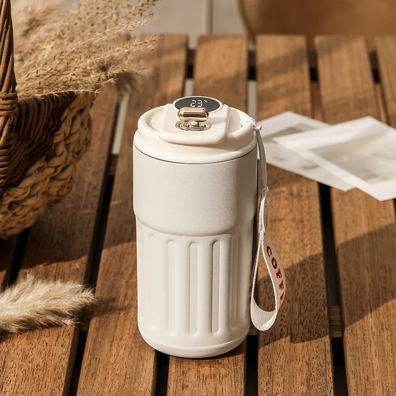 450ml Smart Thermos Bottle  Digital LED Display Temperature Coffee Cup Stainless Steel Vacuum Cup Business Portable Thermal Mug