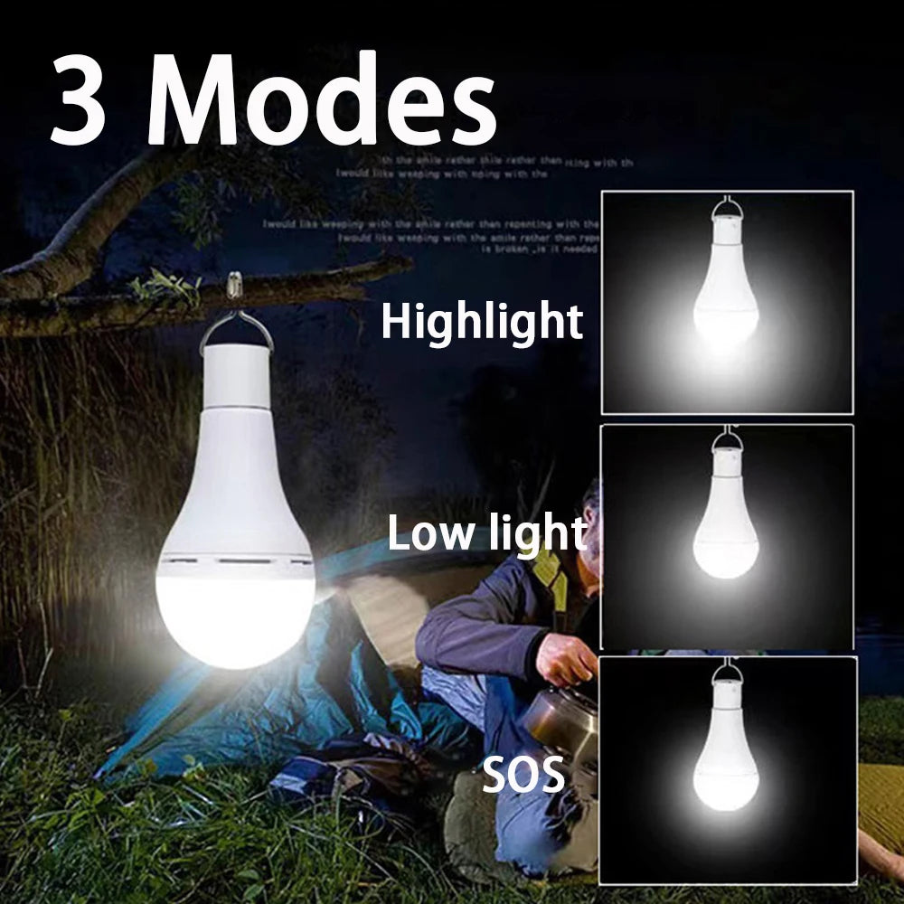 Solar Light USB Charged Hanging Emergency Sunlight 7W/9W/12W Powered Lamp Outdoor Indoor House Solar Bulb Light Solar Panels