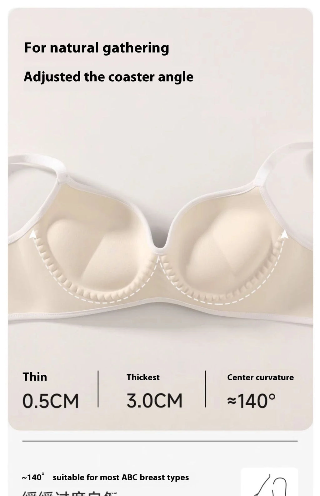 Lingerie Women Gathered Spring and Summer Non-marking Non-steel Ring Soft Support Anti-Sagging Bylift Letters Comfortable Bra
