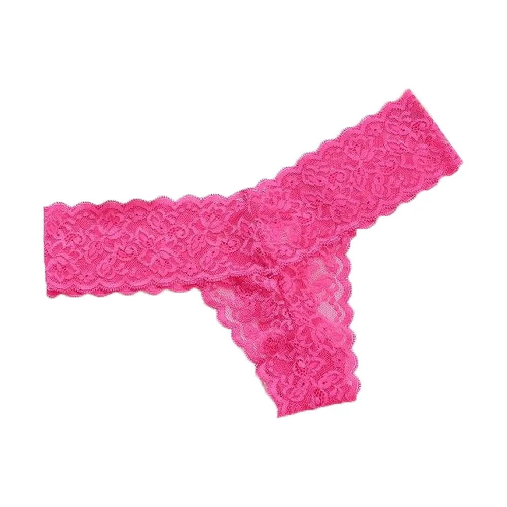 Lingerie Low Waist Lace Seamless Panties Thong Bow Underwear for Women Cotton Crotch Transparent Mesh Lace Briefs Lady