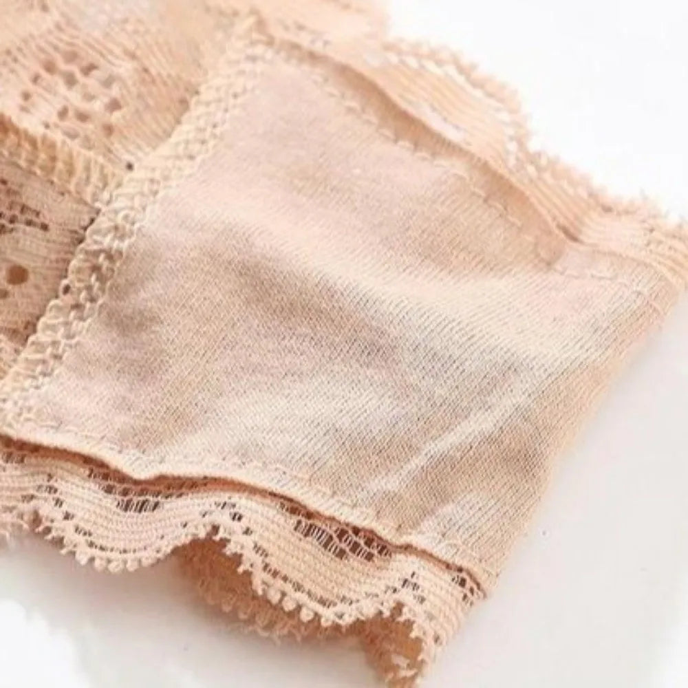 Lingerie Low Waist Lace Seamless Panties Thong Bow Underwear for Women Cotton Crotch Transparent Mesh Lace Briefs Lady