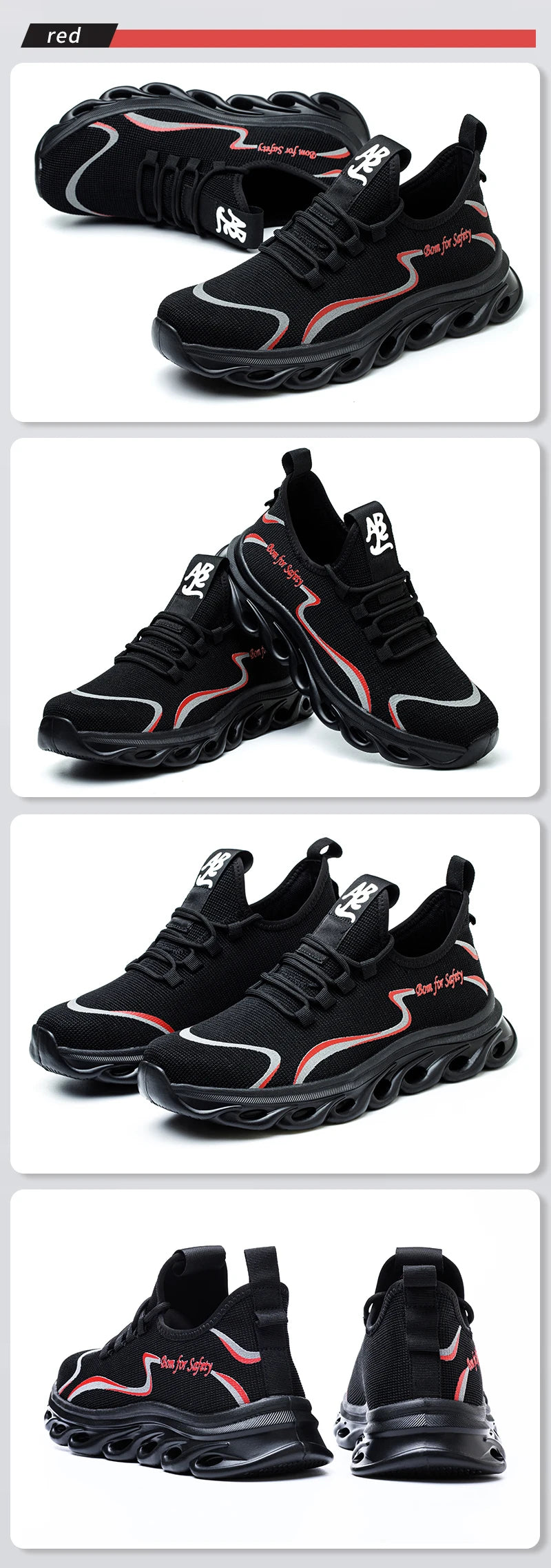 Steel Toe Work Shoes Men Lightweight Safety Boots Non Slip Breathable Protective Boots for Warehouse Light Industrial Shoes