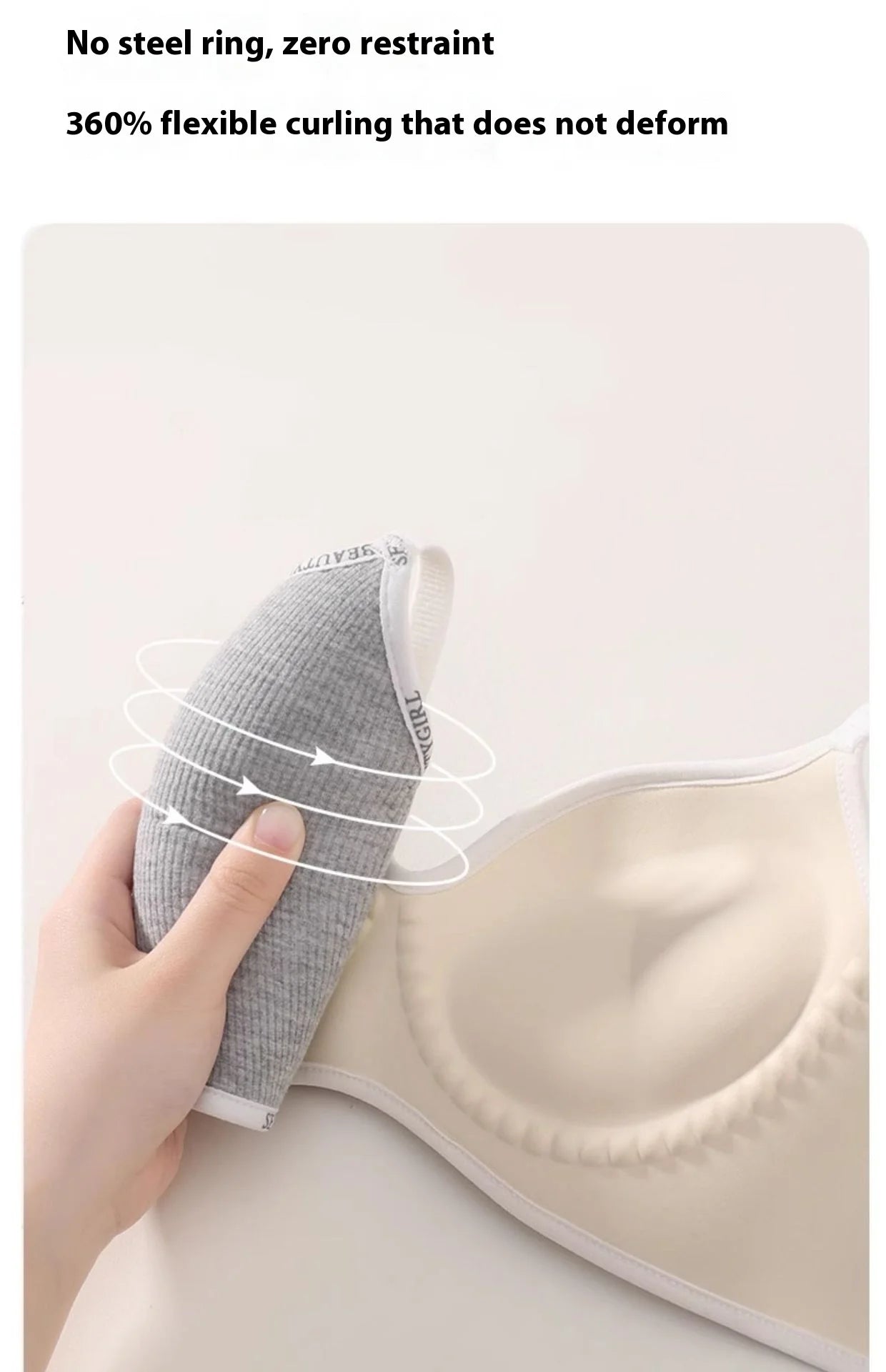 Lingerie Women Gathered Spring and Summer Non-marking Non-steel Ring Soft Support Anti-Sagging Bylift Letters Comfortable Bra