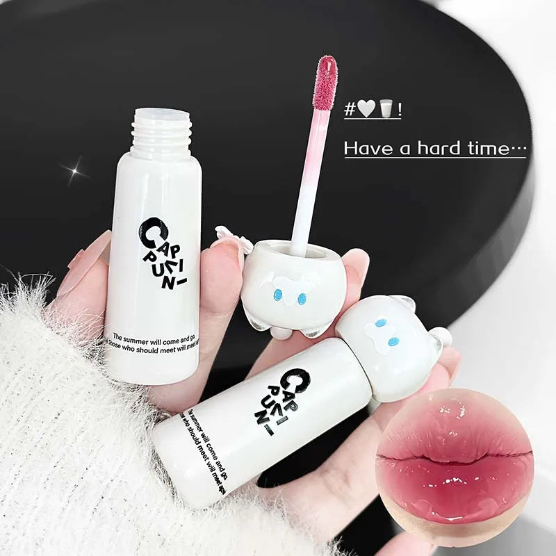 Cute Cat Lip Gloss - Moisturizing Smooth and Long-lasting Lip Glaze - 4 Shades Easy to Apply Lip Stain for Beginners