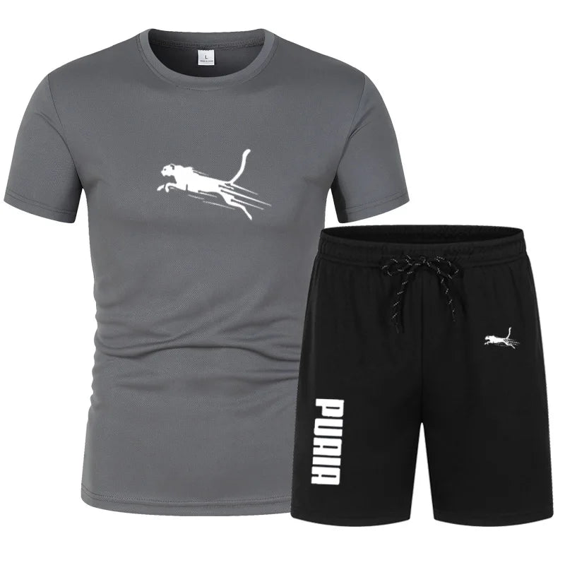 2026 Summer Sports Set Men's 2-piece Set Men's Leisure Sports Set Running, Training and Exercise
