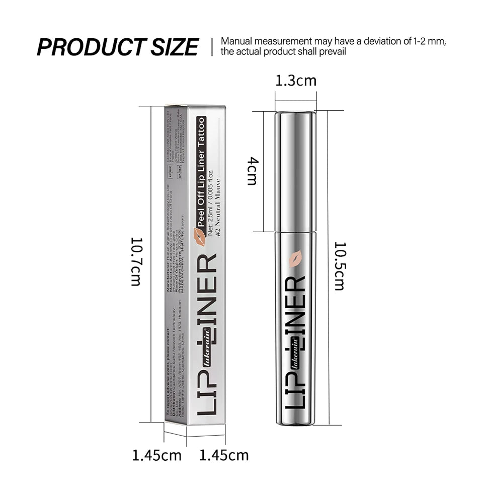 Lipliner Peel Off Lip Liner Stain Peel Off Lip Liner Tattoo Waterproof Matte Long-Lasting Brown Nude Lip Color Cosmetics Makeup