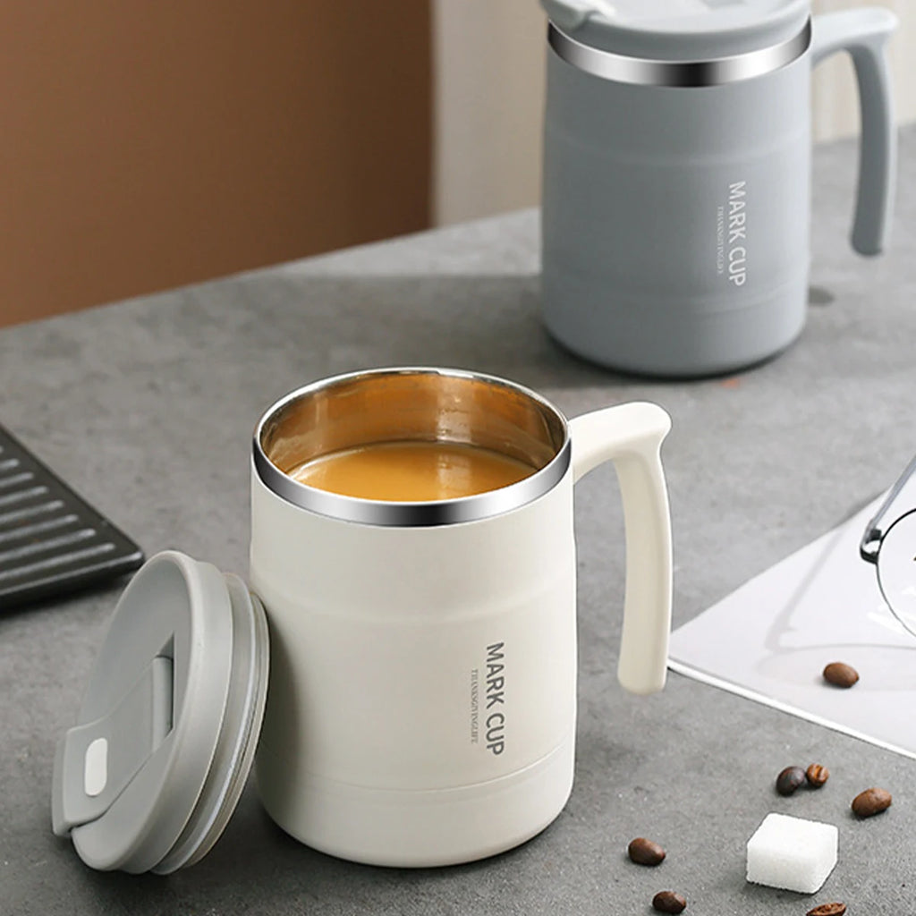 Thermal Cup 304 Stainless Steel Double-layer Insulated Coffee Mug With Spoon Portable Leak Proof Wter Cup For Student Adult