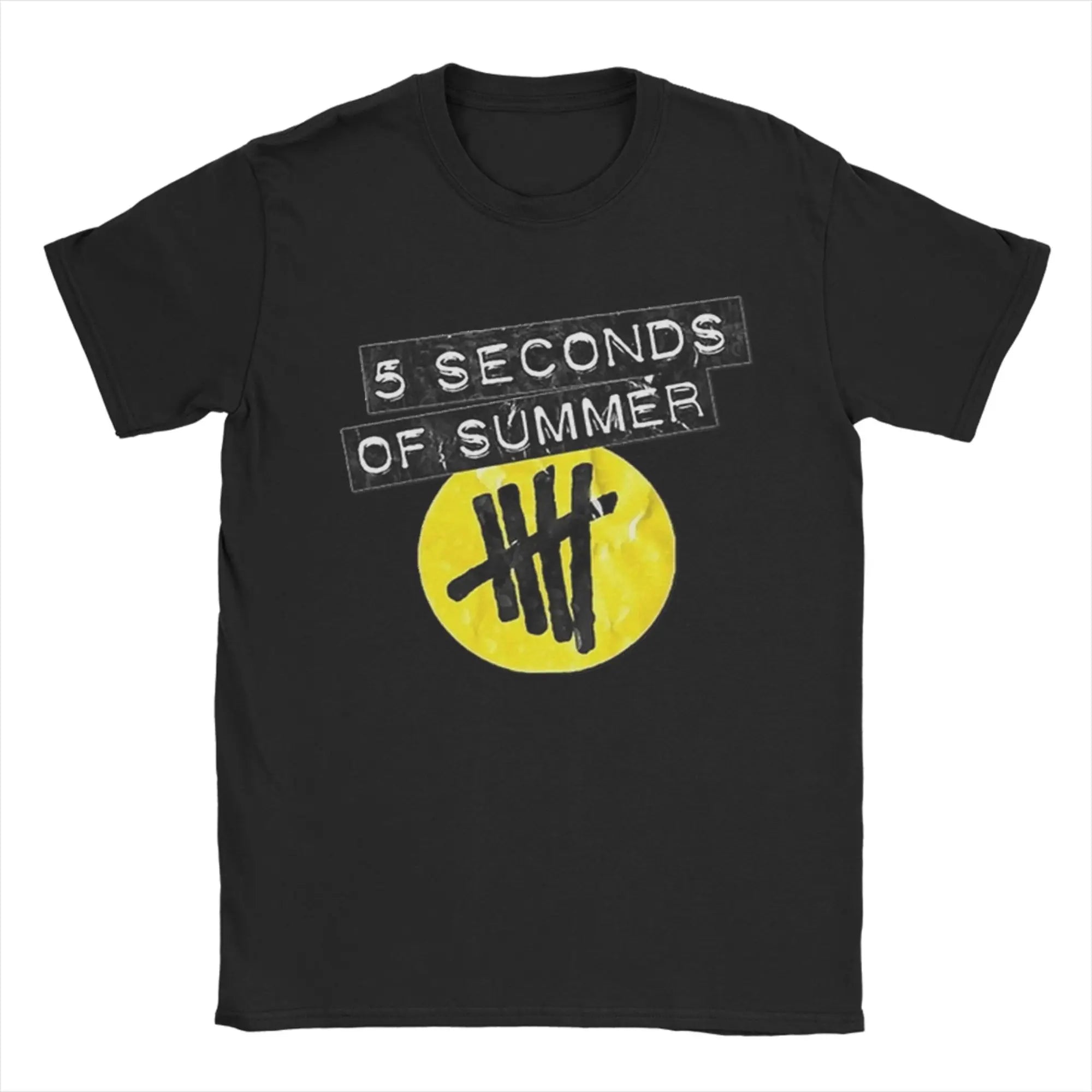 5 Seconds of Summer 5SOS Men's T Shirts  Fashion Tees Short Sleeve Crewneck T-Shirt Pure Cotton Gift Tops