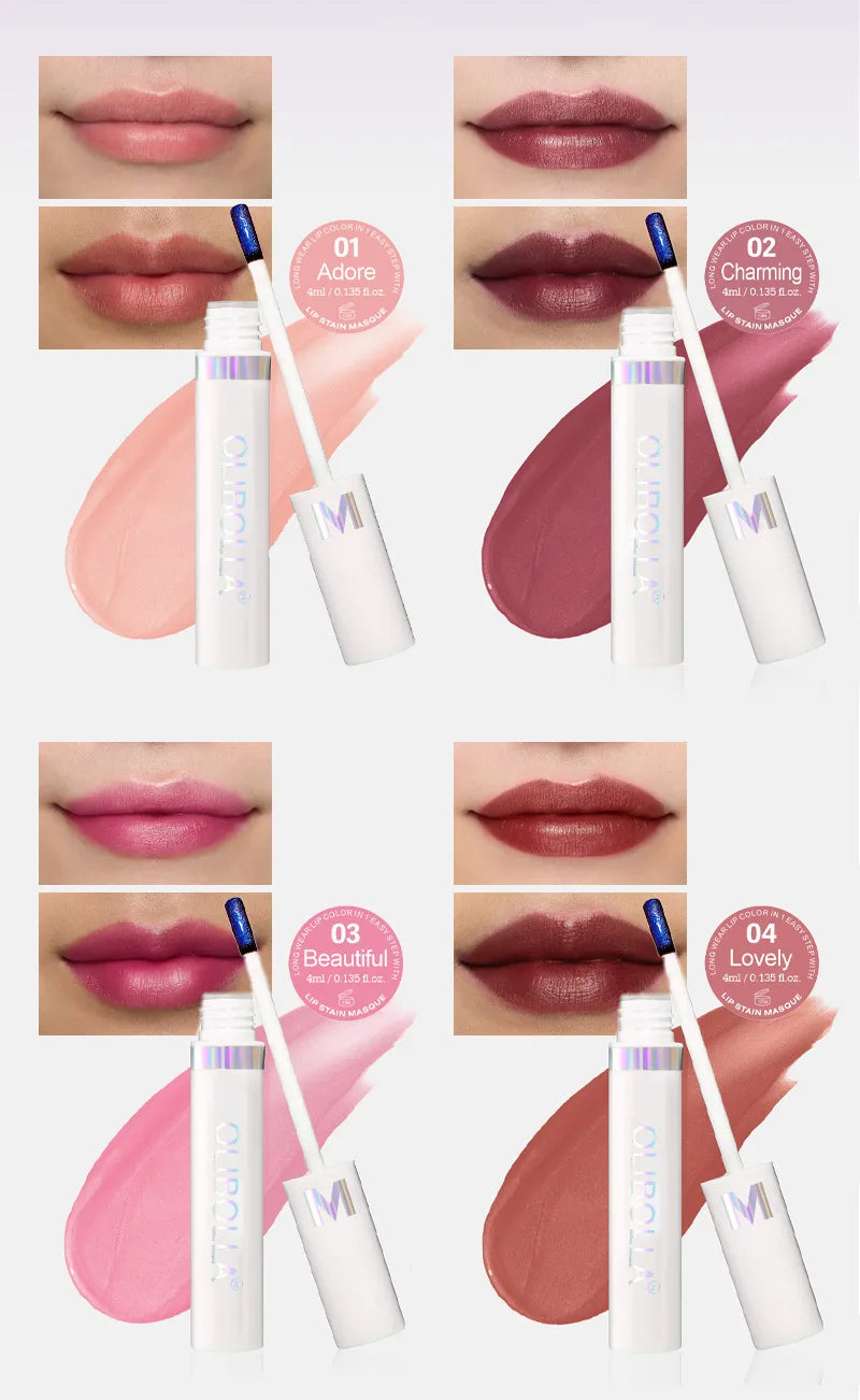 Lip Stain Peel Off  Long Lasting Waterproof Pink Lip Tint Transfer Proof Non Stick Cup Natural Women Cosmetics Makeup 7 colors