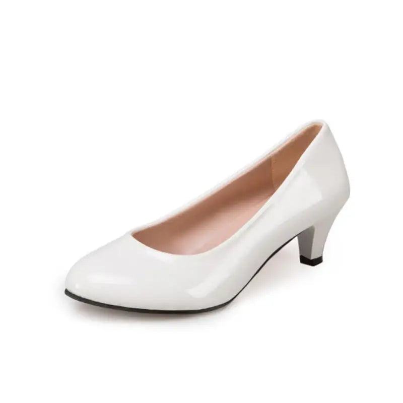 Women's Low Heeled Shoes with Pointed Toes and Shallow Mouth Seasonal Single Shoes Fashionable Thick Heeled Ladies Work Shoes