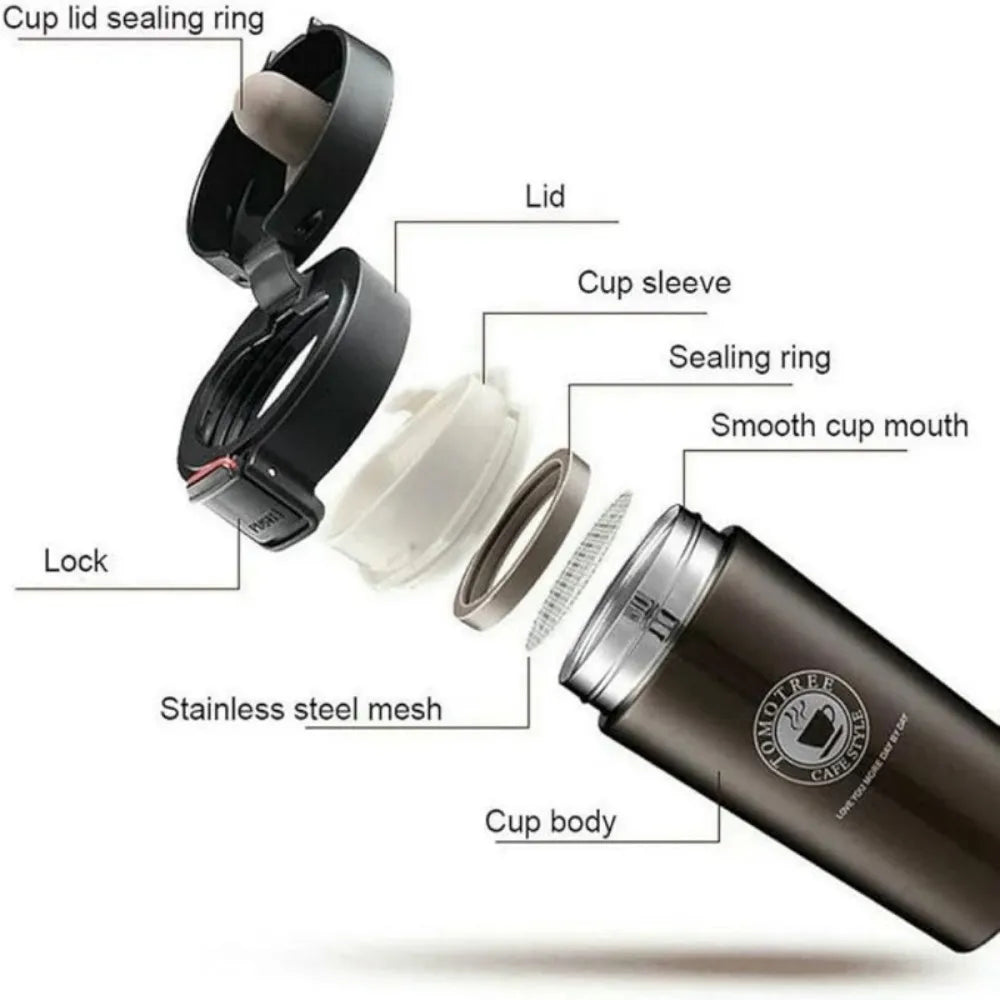 350/500ML Car Thermal Cup 304 Stainless Steel Vacuum Insulated Coffee Thermos Travel Water Bottle