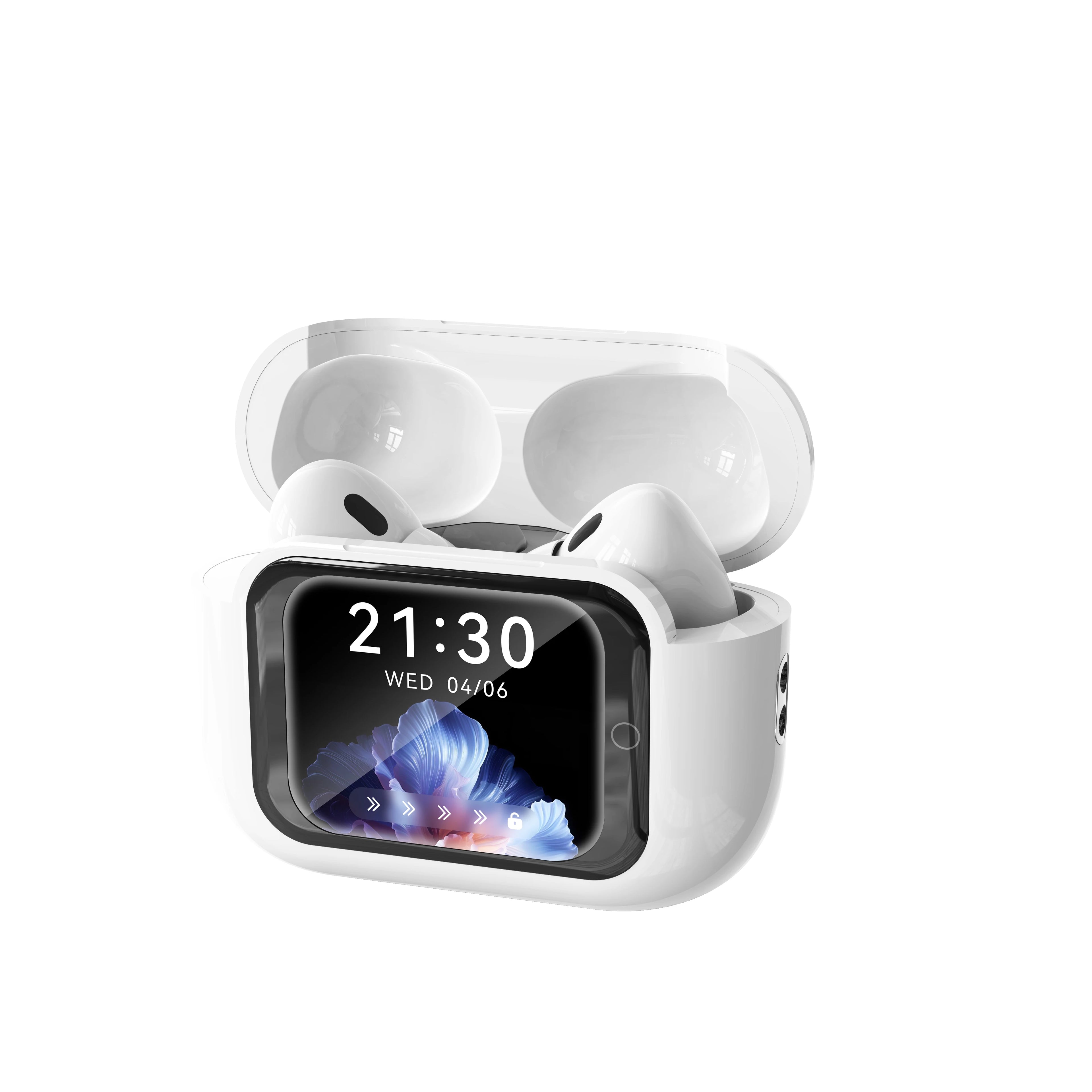 Wireless Earphones With Bluetooth 5.3 In-Ear Headphones Intelligent Noise Reduction Long Battery Life LED Color Screen Display