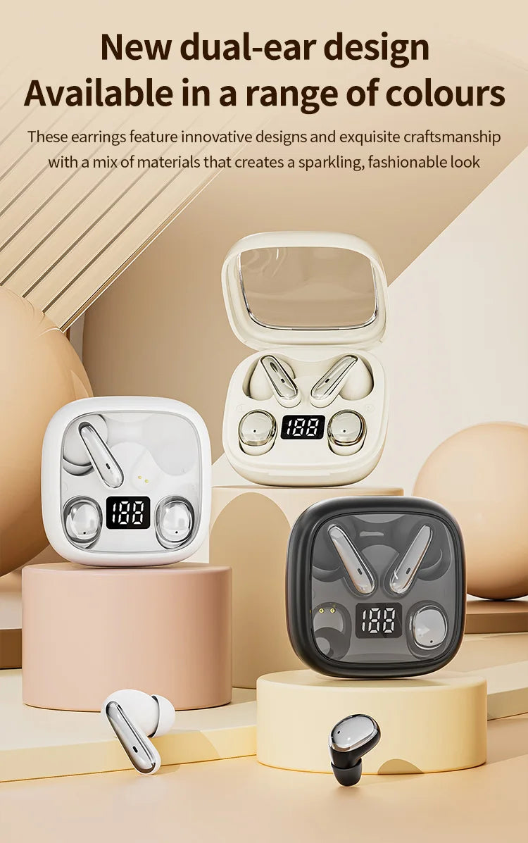 Wireless Bluetooth Earbuds Dual 2-in-1 In-ear for Sleep Running Sports Long Battery Life Couple Set