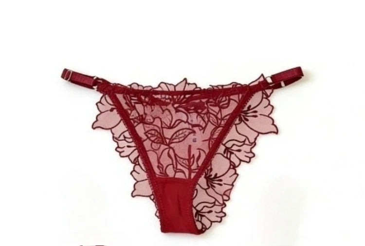 Padded Bra Set Small Bust | Lace Embroidered & Mesh Underwear Set with Soft Underwire, Comfortable Demi Cup Sexy Tushy Panty PP