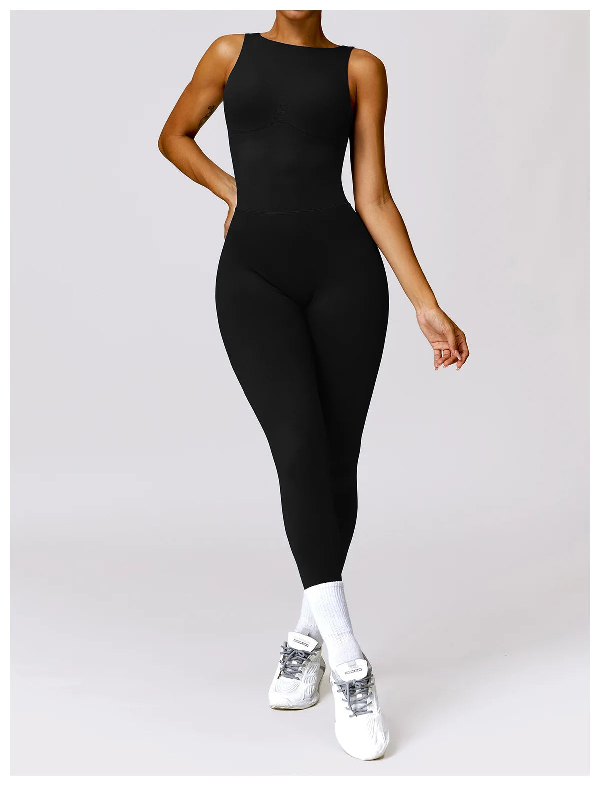 Backless Scrunch Sport Jumpsuits Raises Butt Women Sexy Monkeys One Piece Yoga Clothes Seamless Gym Fitness Dance Overalls Black