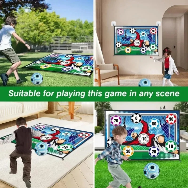 Soccer Game Mat Set Outdoor Indoor Soccer Toys Multiplayer Football Goal Shooting Leisure Sport Fun Indoor and Outdoor