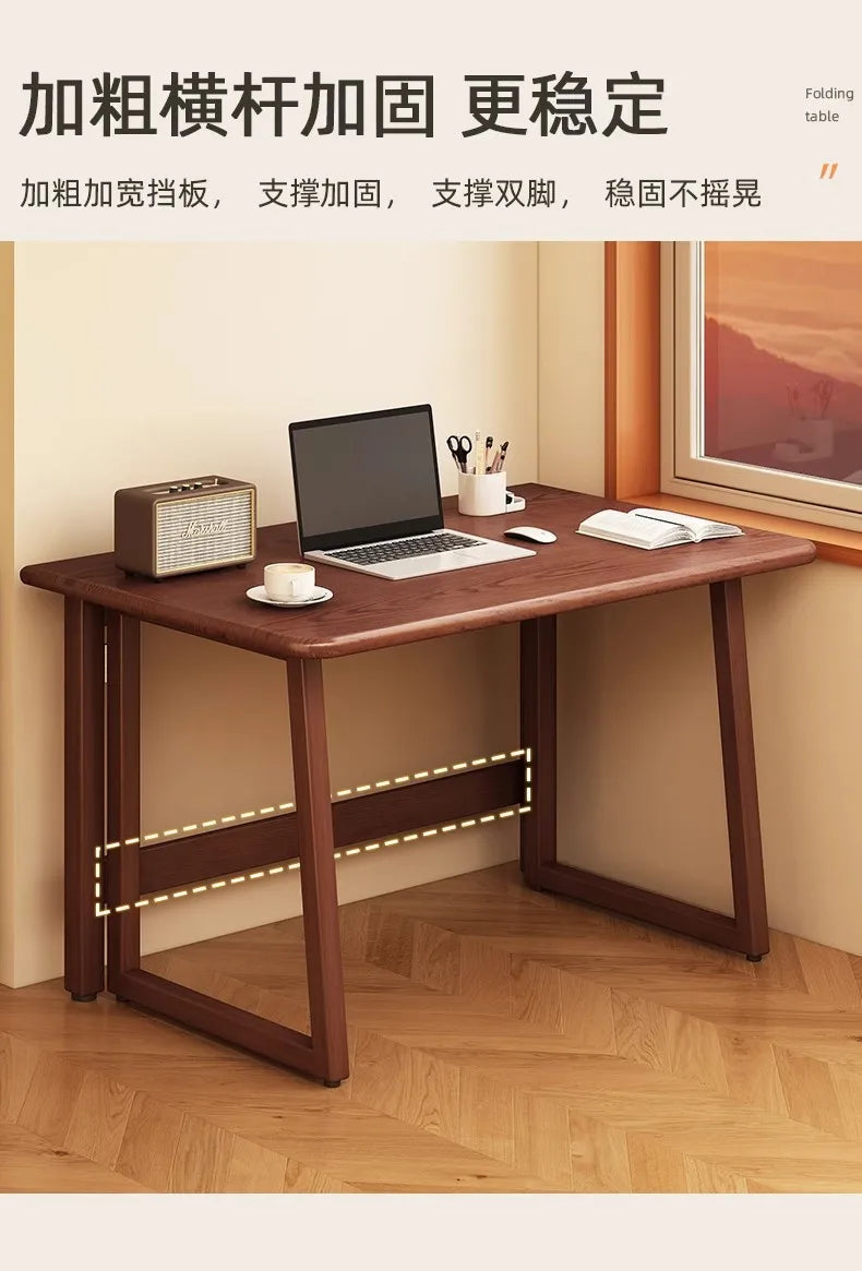 Small apartment folding desk integrated against the wall rectangular table rental room folding computer desk