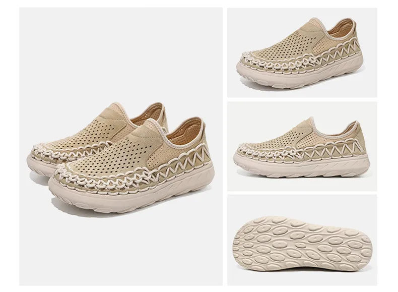 Summer Hand-woven Men's Shoes Fashion Men Casual Shoes Brand Designer Men Sneakers High Quality Outdoor Flats Driving Shoes