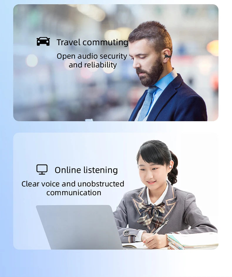 Bluetooth earphones, single ear clip on design, comfortable to wear, small and convenient in terms of bone conduction