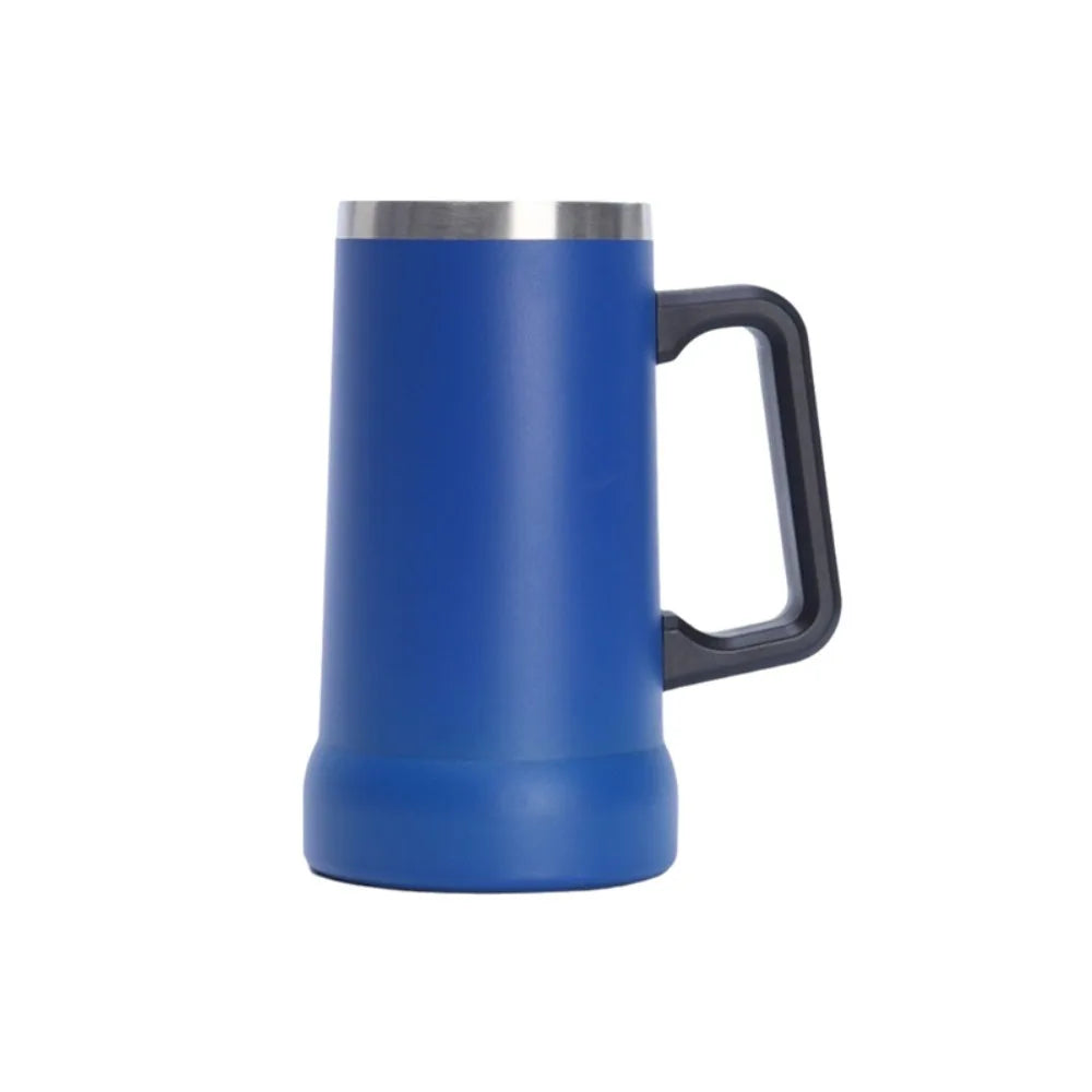 Household 24 OZ Thermal Drink Mug Big Capacity Stainless Steel Coffee Tumbler with Handle Vacuum Thermos Cup Summer