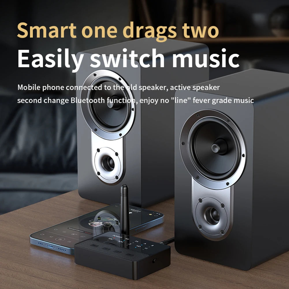 Bluetooth-Compatible 5.3 Wireless Stereo Receiver Transmitter 2 In 1 HIFI Stereo Adapter Wireless Audio Dongle for Speaker TV PC