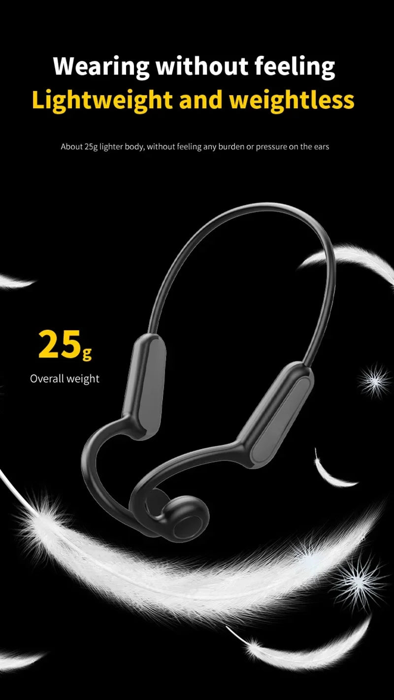 Bluetooth 5.3 Bone Conduction Earphones Sports Wireless Headphones Ear Hook Waterproof Headset For Driving Running New Design