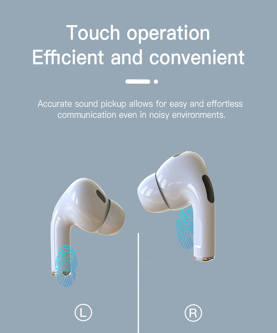 Wireless Earphones With Bluetooth 5.3 In-Ear Headphones Intelligent Noise Reduction Long Battery Life LED Color Screen Display