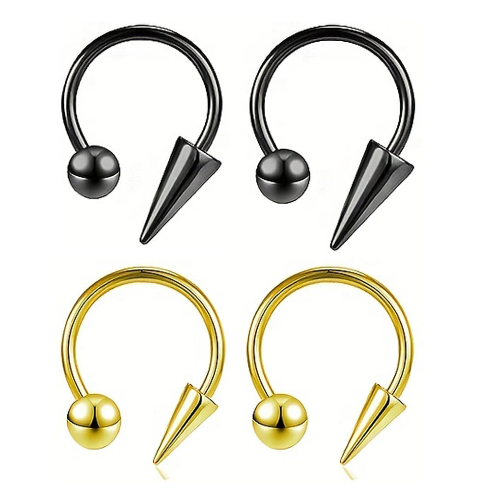 1-5Pcs Lip Ring Charm Piercing Lip Ring Stainless Steel C-Shaped Lip Lip Piercing Body Jewelry 16Gauge For Girl and Men