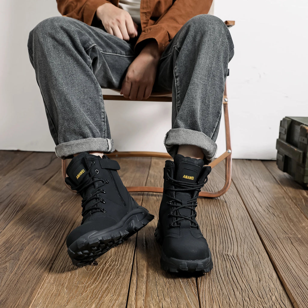 Steel Toe Safety Shoes Men's High Quality Industrial Work Boots Man Work Protection for the Feet Work Wear Free Shipping