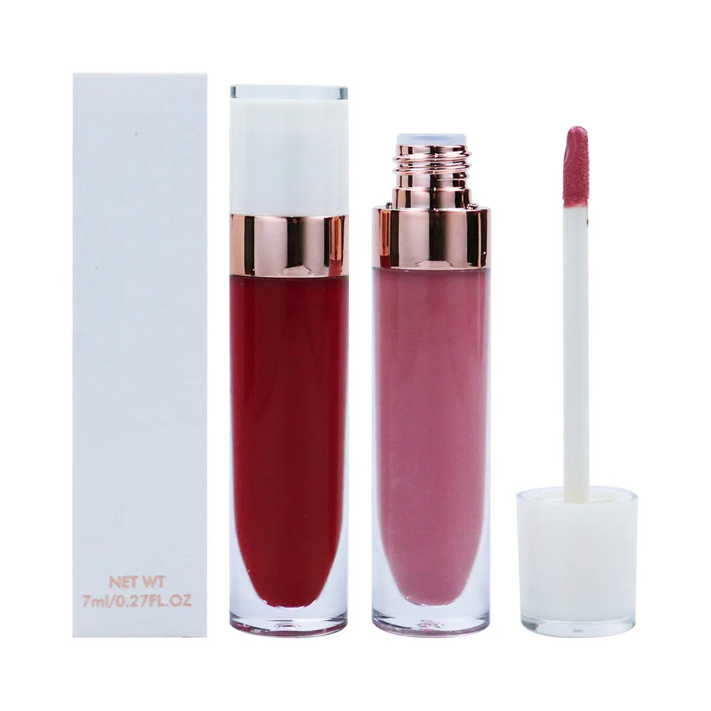 Liquid Lipstick Waterproof Private Label Makeup Lip gloss Rose Rouge Silk Liptint Matte Sexy Red White Lip Stain Lipgloss Bulk