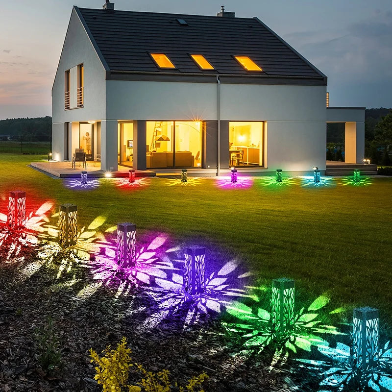 Solar Lights Outdoor with Solar Panel Pathway Lights IP65 Waterproof Garden Lights Auto ON/Off for Landscape Pathway Patio Decor