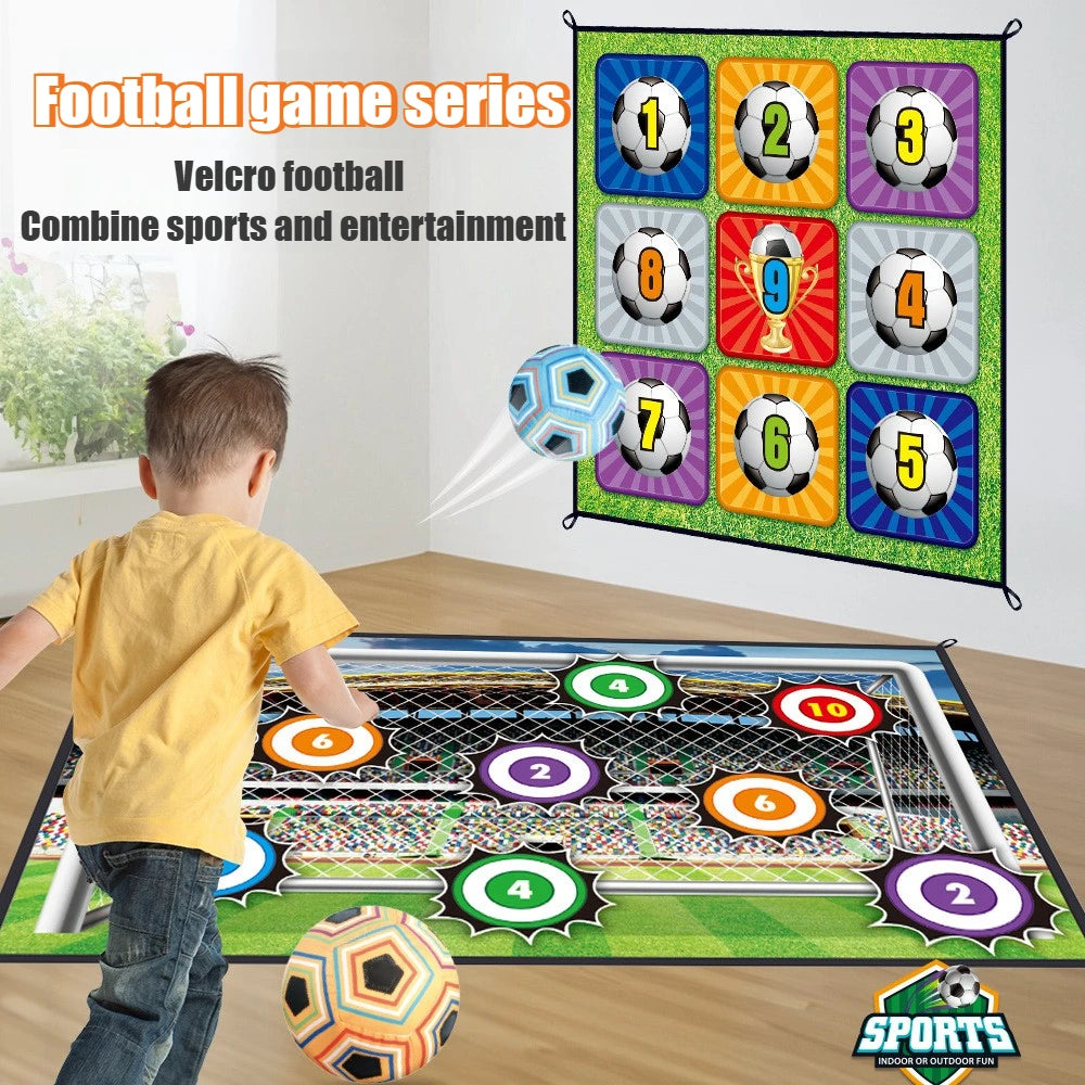 150CM Kids Football Game Set Indoor Outdoor Training Game Mat with Target Areas Practice Shoot Gifts for Children