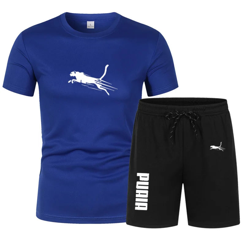 2026 Summer Sports Set Men's 2-piece Set Men's Leisure Sports Set Running, Training and Exercise