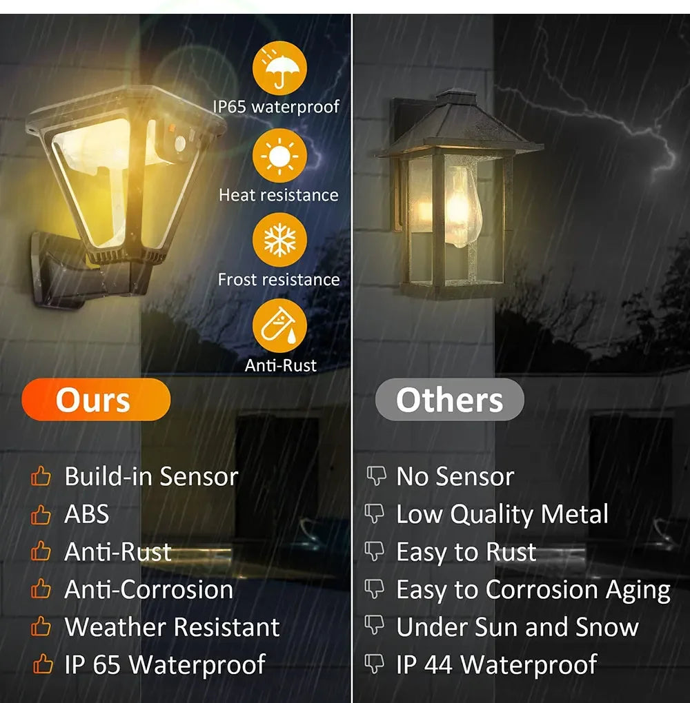Solar Outdoor Lights Motion Sensor Wall Lamp LED Lighting Externo Waterproof Bulb Retro Garden Christmas Decoration Street Light
