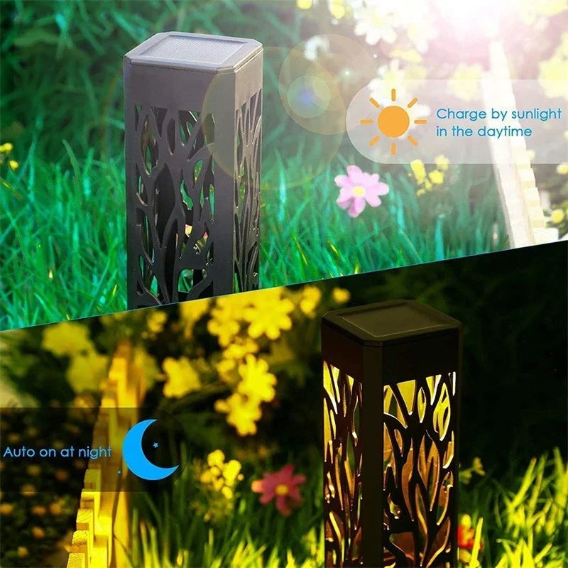Solar Lights Outdoor with Solar Panel Pathway Lights IP65 Waterproof Garden Lights Auto ON/Off for Landscape Pathway Patio Decor