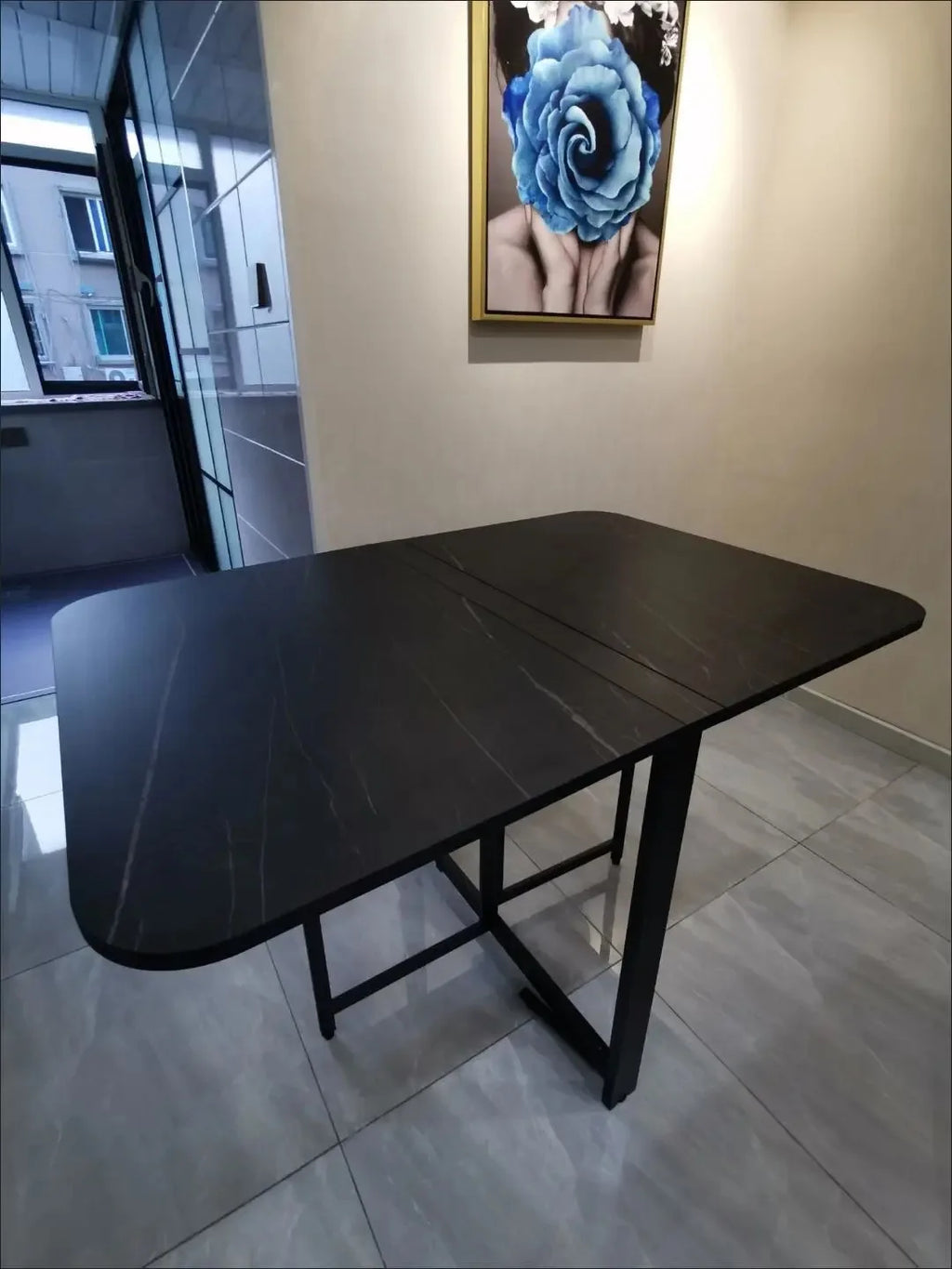 Foldable Rectangular Dining Table 100/120/140 Cm for Small Space Home And Restaurant Furniture Compact Meal Folding Table