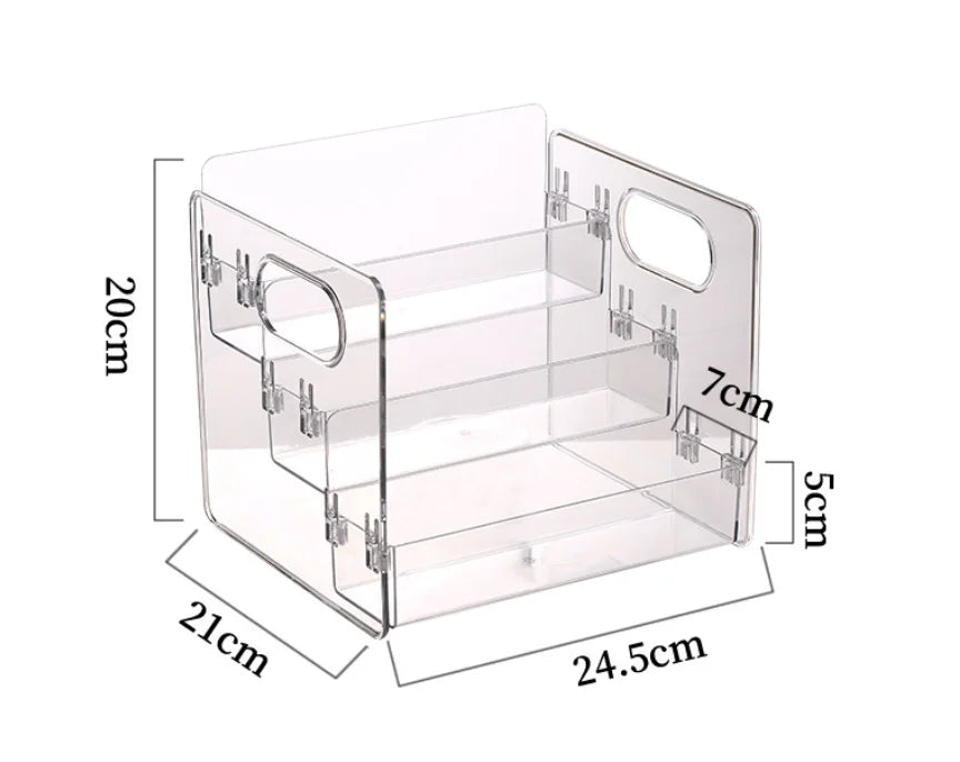 1pc Desktop Cosmetic Organizer Acrylic Transparent Slanted Storage Basket for Makeup, Lipstick, Perfume, Facial Mask, and Other