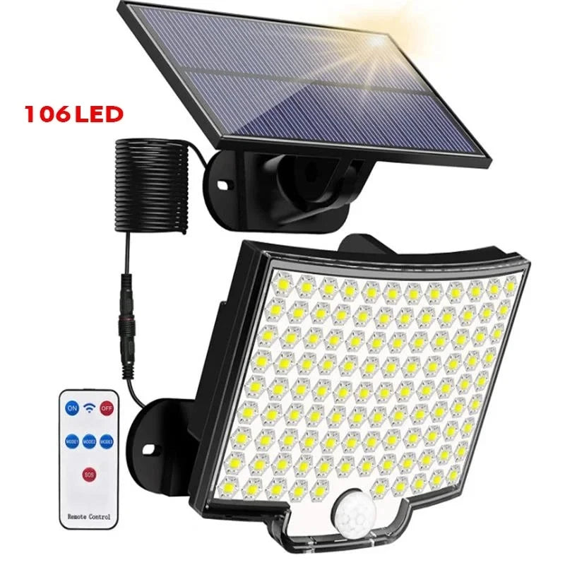 15000LM Irradiation 500㎡ Solar Light for Outdoor Sunlight Motion Sensor IP65 Waterproof Garden Street Wall External Solar Lamp