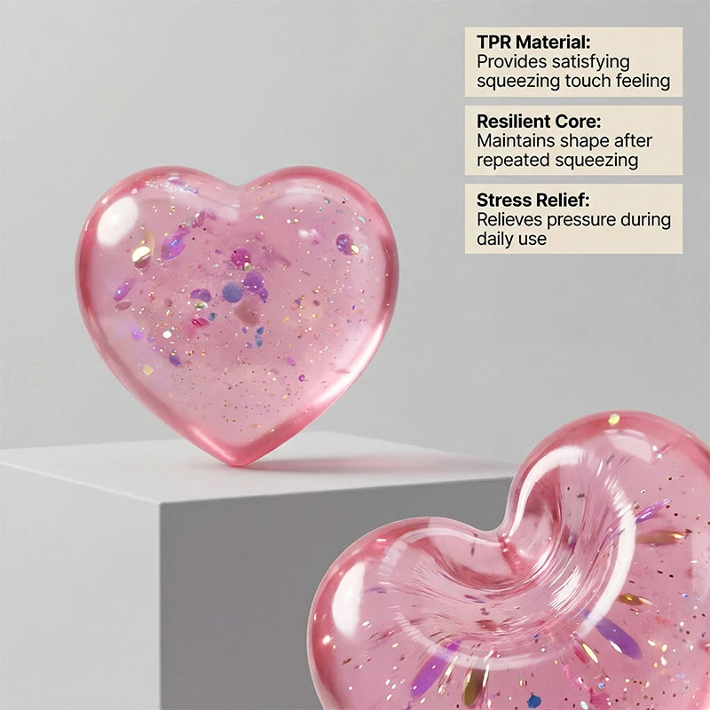 Needoh Style Heart Shaped Stress Reliever Super Soft Squishy Gel With Uplifting Vibes Sensory Fidget Gadget For Anxiety Relief