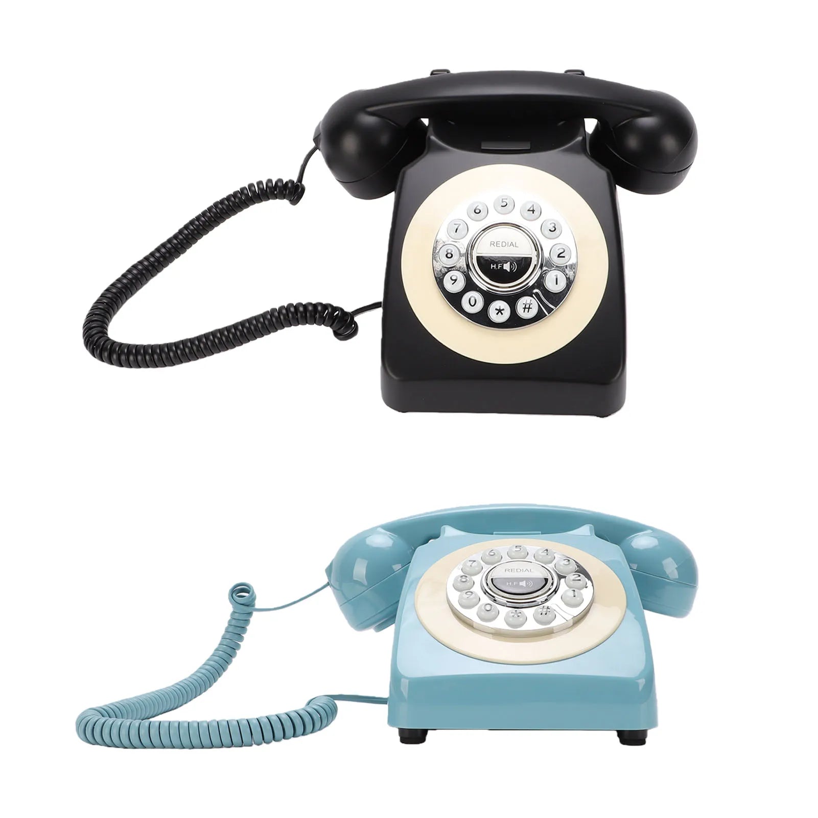 Bluetooth Retro Telephone with Handset Wireless Landline Phone for Home Support Hands Free Call and Music Playback USB Charging