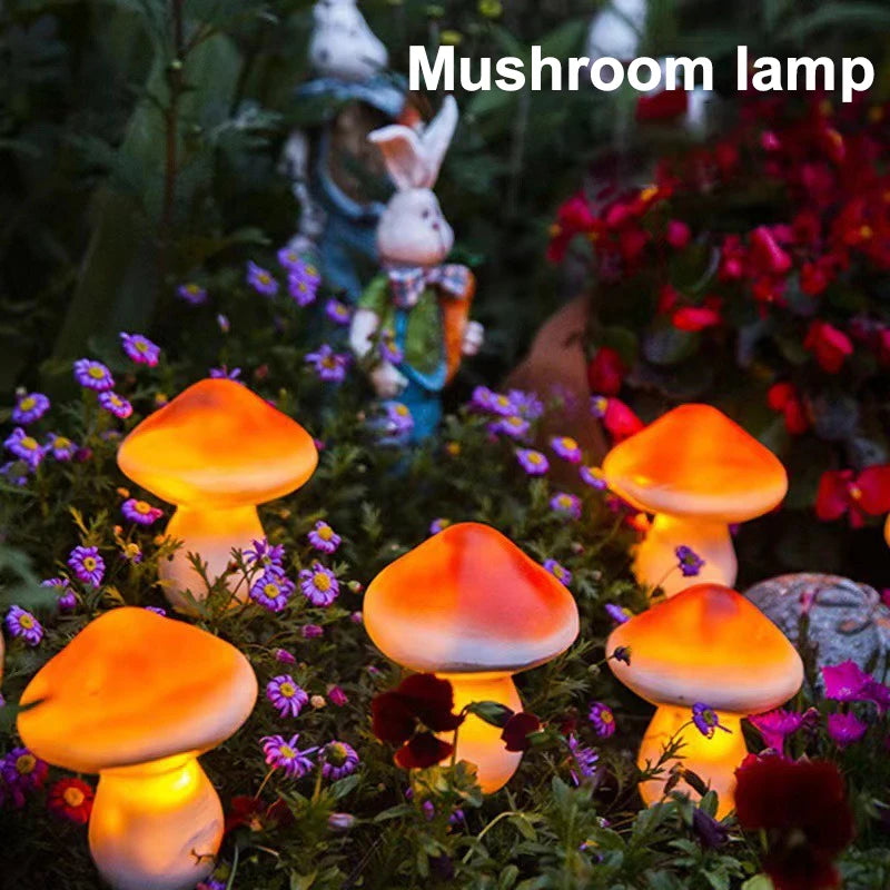 Solar Lights String Mushroom Lawn Fairy Lights LED Solar Lamps Outdoor For Garden Patio Terrace Path Landscape Decoration Lamps