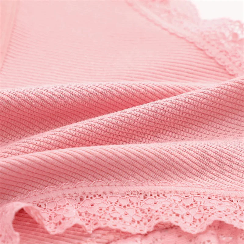 4PCS/Set Women Cotton Panties Sexy Lace Braizlian Panties Low Rise Hollow Out Underwear for Female Cute Bow Breathable Lingerie