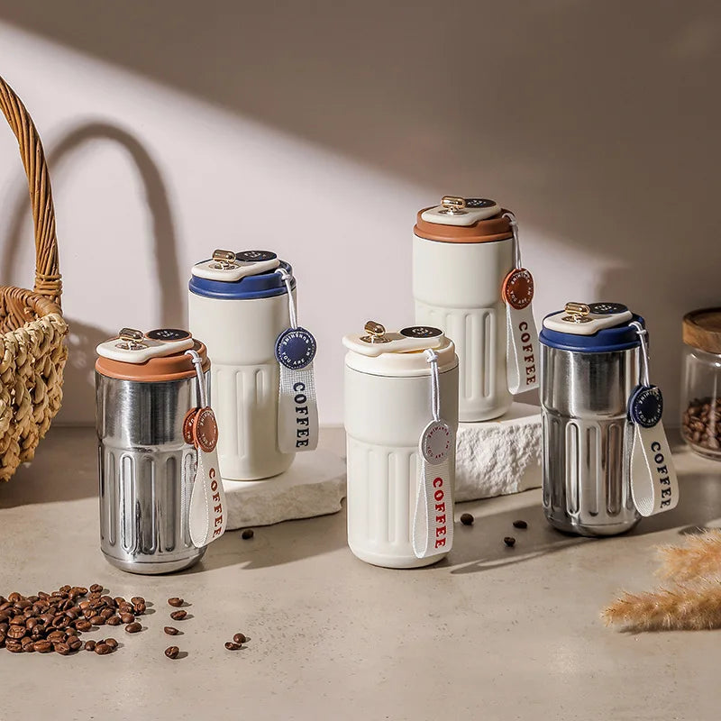 450ml Smart Thermos Bottle  Digital LED Display Temperature Coffee Cup Stainless Steel Vacuum Cup Business Portable Thermal Mug