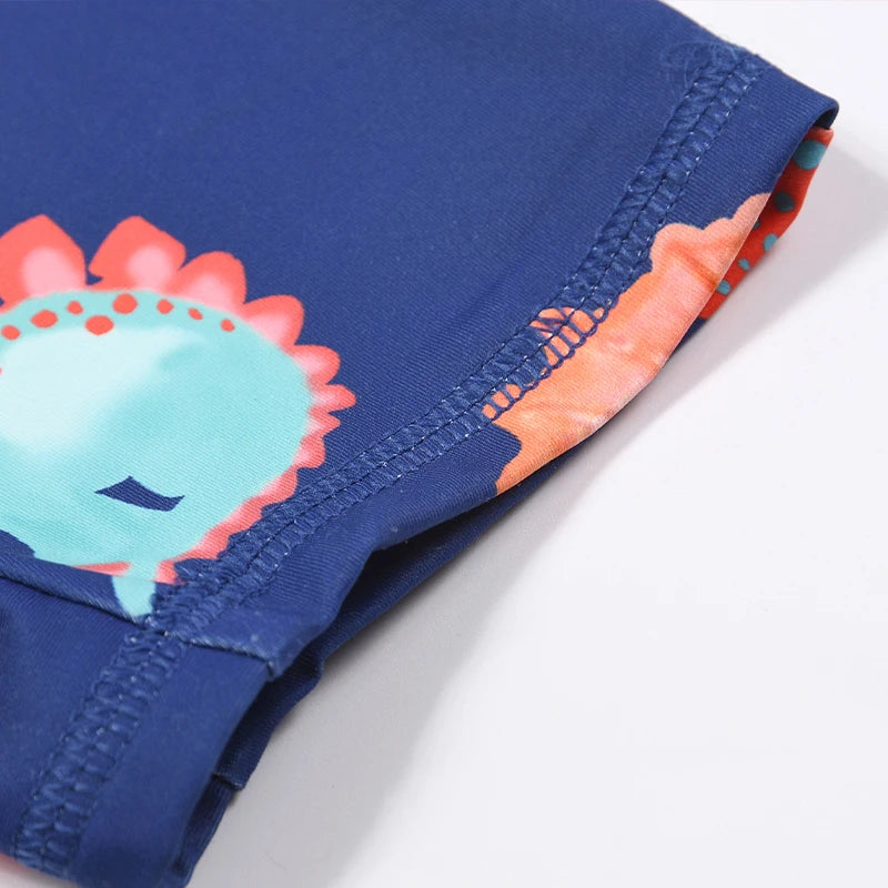 Summer Baby boy Short Sleeved Swimwear Sunscreen High Elasticity Cartoon Printing Cute And Cool Out Doors Swimming Pool  Parti