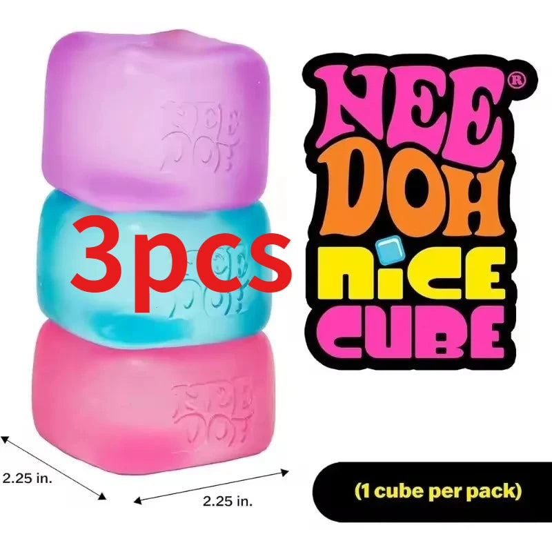 Needoh Nice Cube Sensory Stress Reliever Fidget Tool for Anxiety & Focus Desk Sensory Cube for Adults & Kids*-.