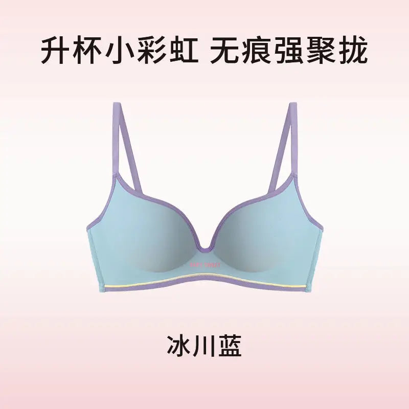 Push Up Seamless Bra for Small Chest | Colorful Dopamine Padded Bralette | Comfort Lift & Sexy Look for Women  Bra and Panty Set