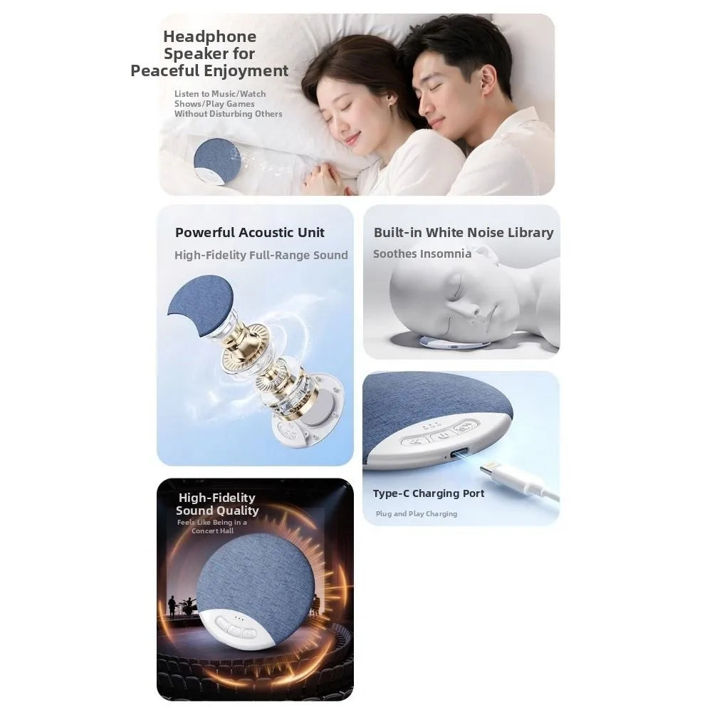 Bluetooth 5.3 Under Pillow Bluetooth Speaker HiFi Stereo Sound 3-Level Timer White Noise Machine Sleep Aid Built-in White Noise